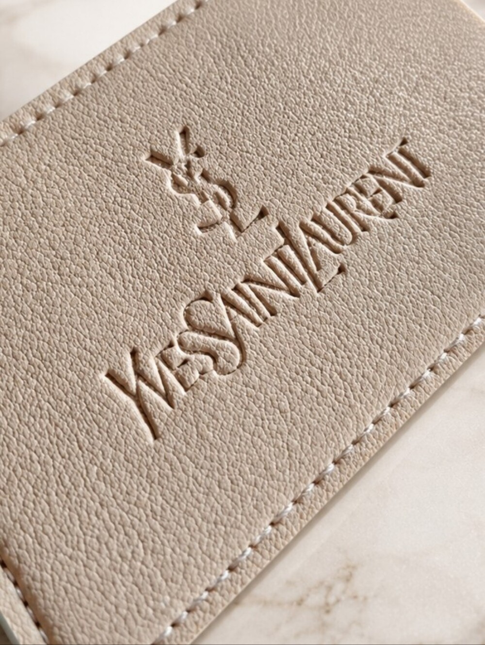 Yves Saint Laurent Travel Pocket Mirror In Beige Cream NEW GWP